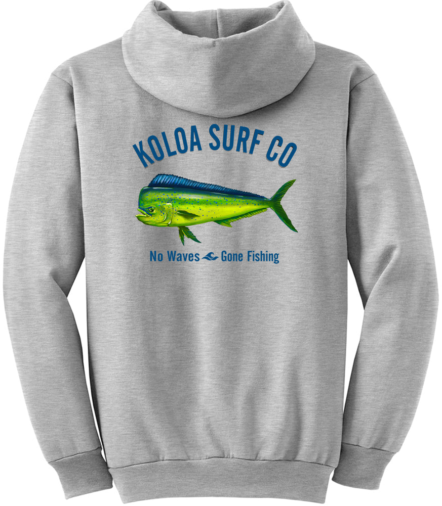 Koloa Mahi Mahi "No Waves Gone Fishing" Zip Hoodie