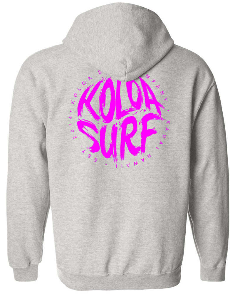 Koloa Brush Logo Full Zip Hoodie