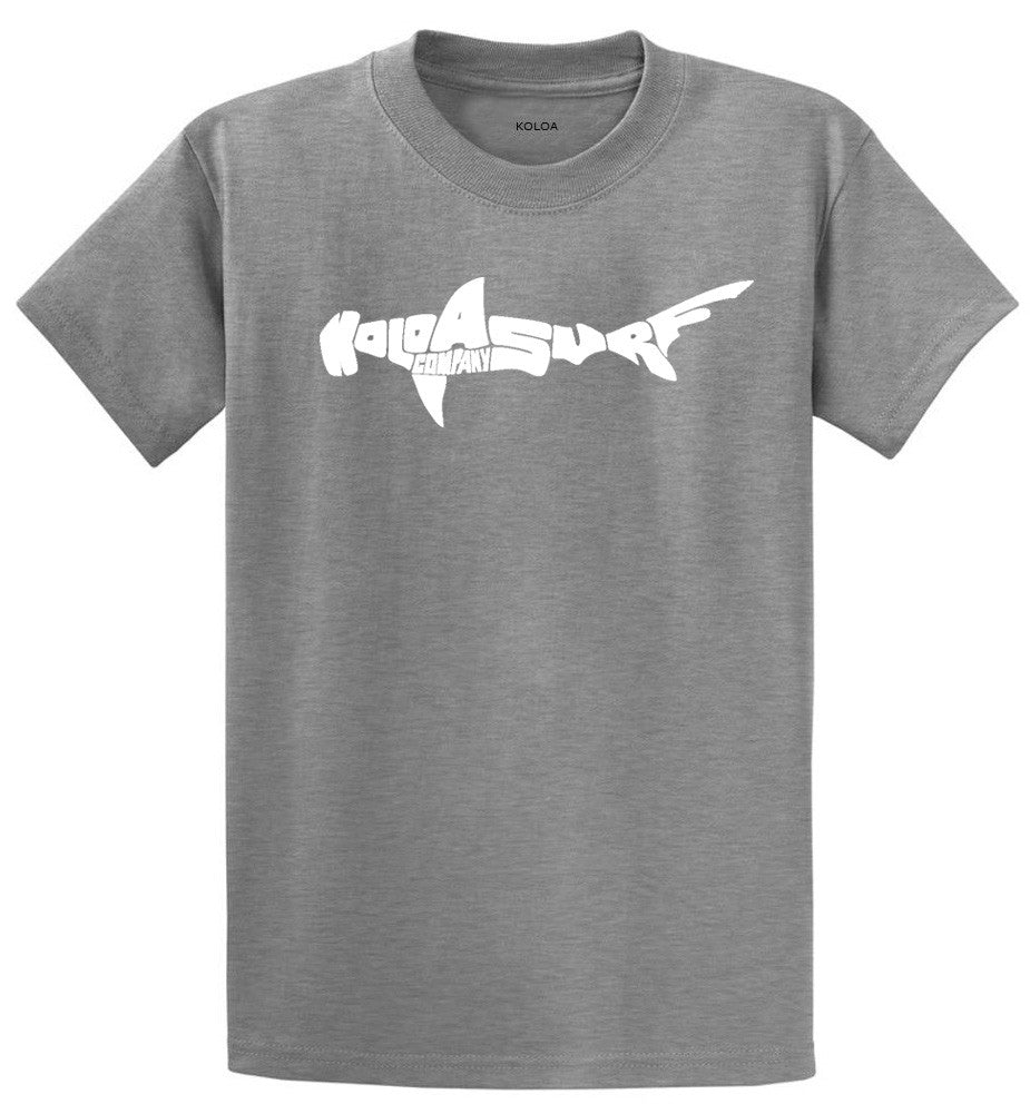 Koloa Shark Heavyweight T-Shirt - Athletic Heather/ White Logo