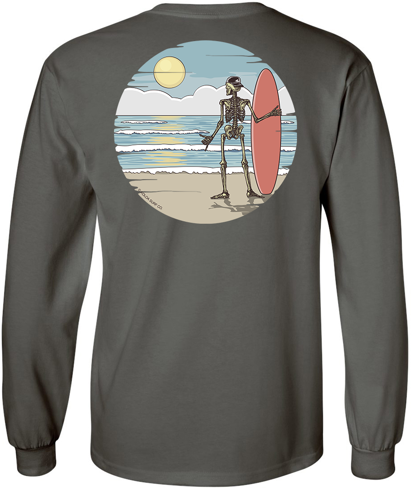 Koloa Shaka Skeleton Long Sleeve- Charcoal