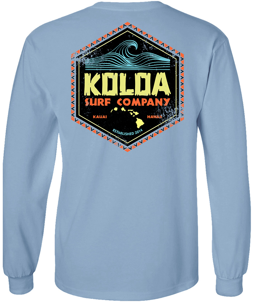 Koloa Tides Long Sleeve T-Shirt- Stonewashed Blue