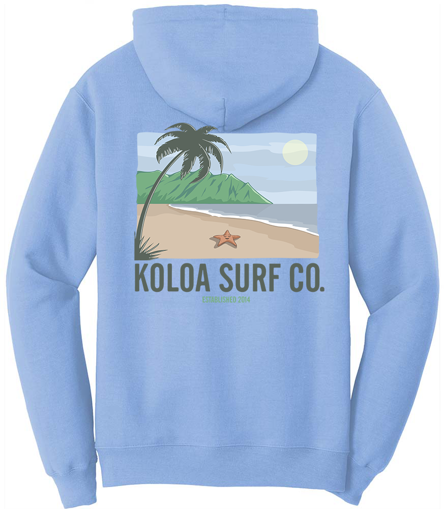 Koloa Starfish Hoodie- Light Blue