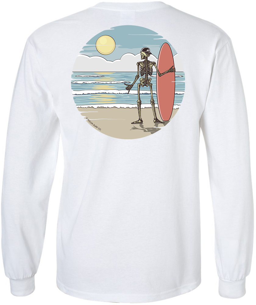 Koloa Shaka Skeleton Long Sleeve- White