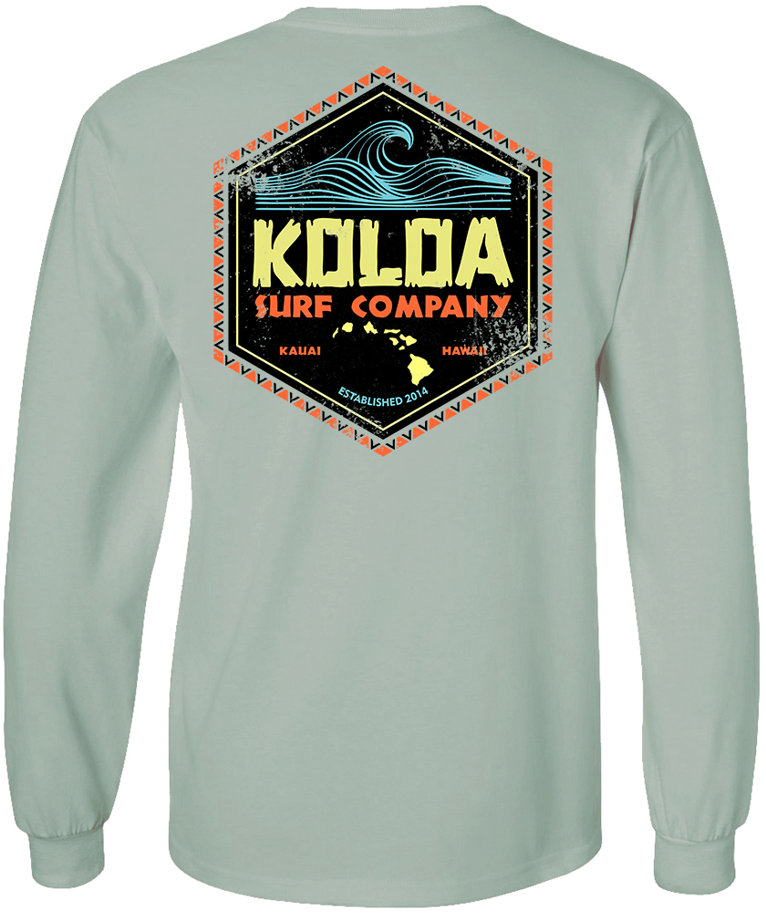 Koloa Tides Long Sleeve T-Shirt- Stonewashed Green