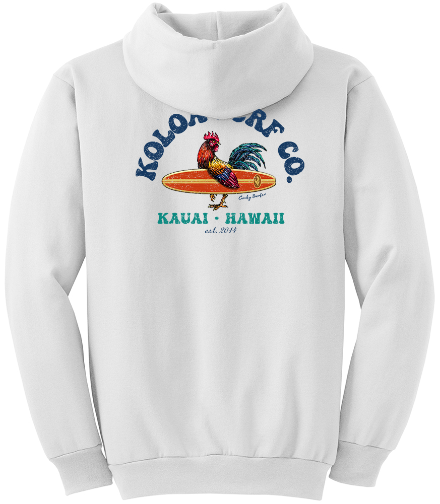 Koloa Cocky Surfer Hoodie- White