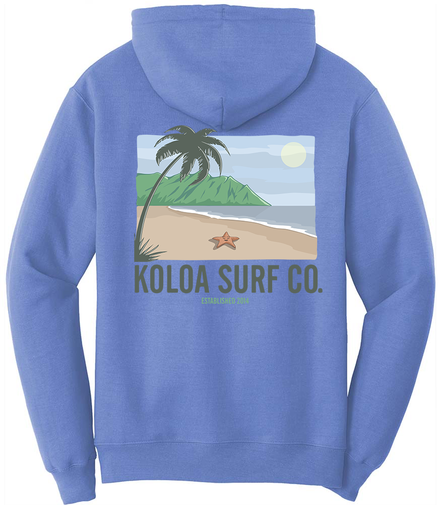 Koloa Starfish Hoodie- Carolina Blue