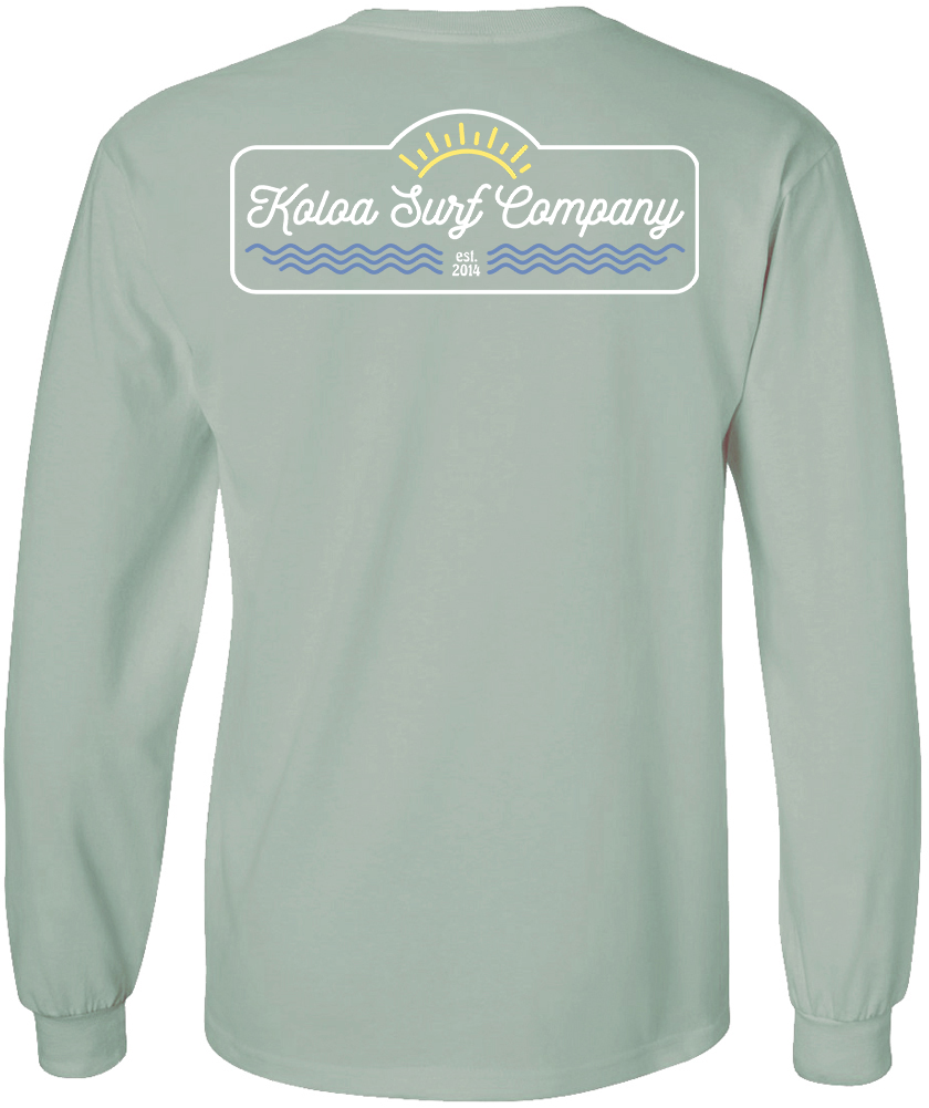 Koloa Original Sun Long Sleeve T-Shirt- Stonewashed Green