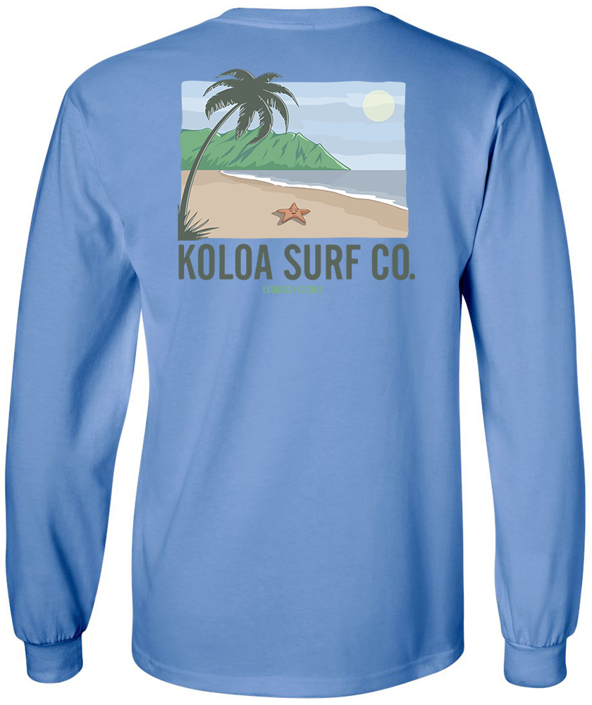 Koloa Starfish Long Sleeve T-Shirt- Carolina Blue