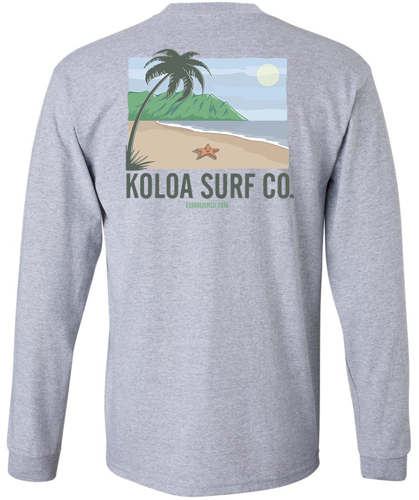 Koloa Starfish Long Sleeve T-Shirt- Athletic Heather