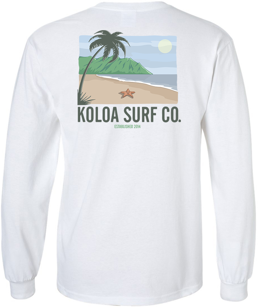 Koloa Starfish Long Sleeve T-Shirt- White