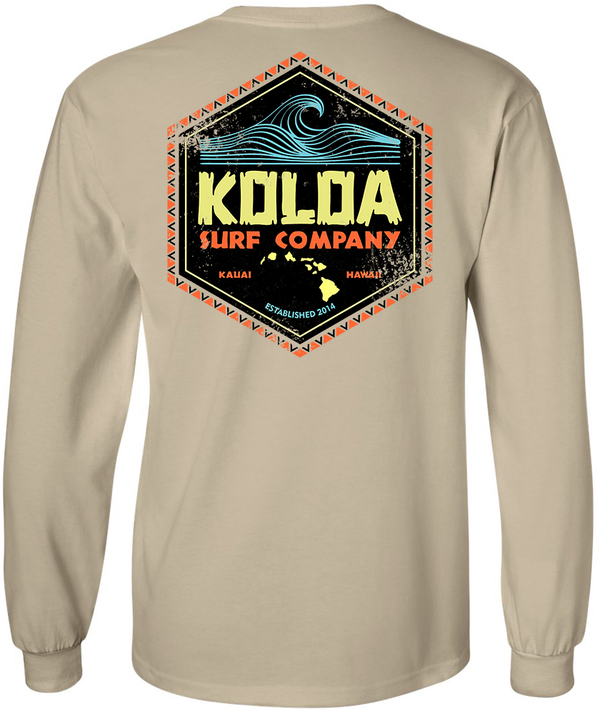 Koloa Tides Long Sleeve T-Shirt- Sand