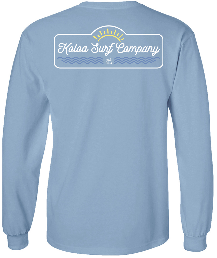 Koloa Original Sun Long Sleeve T-Shirt- Stonewashed Blue
