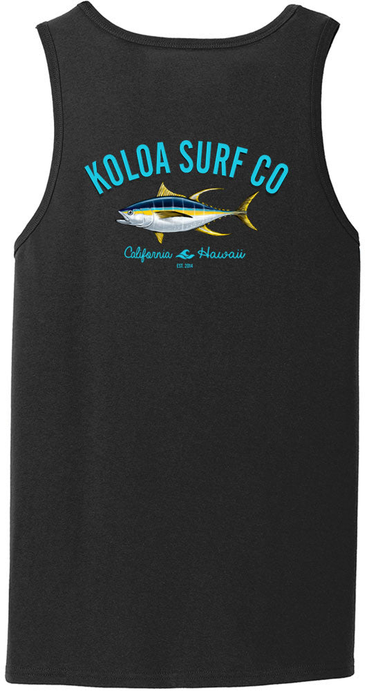 Koloa Yellowfin Tuna Tank Top- BLACK BACK