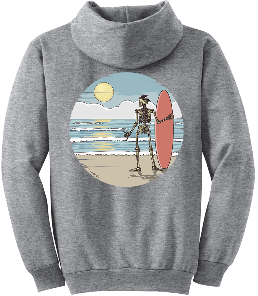 Koloa Shaka Skeleton Hoodie- Athletic Heather