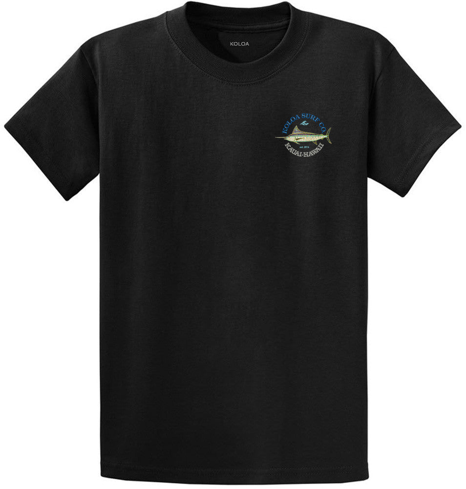 Koloa Mosaic Fish Heavyweight T-Shirt- Black