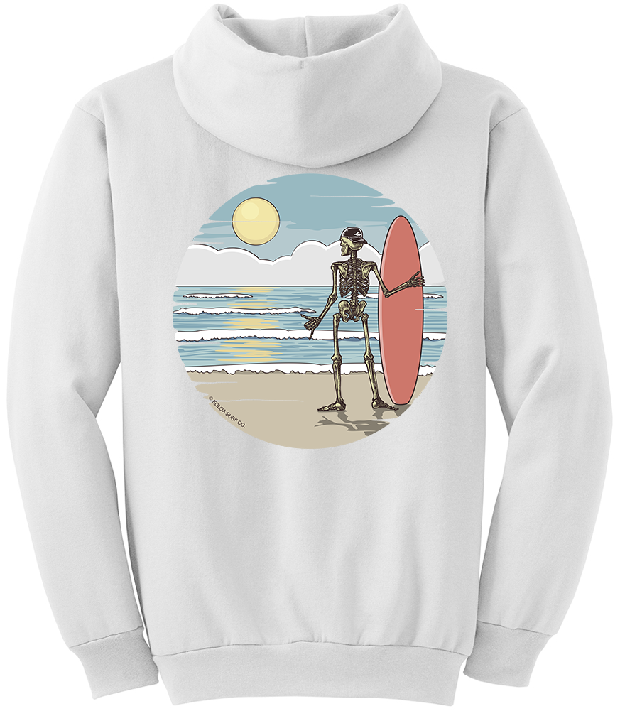 Koloa Shaka Skeleton Hoodie- White