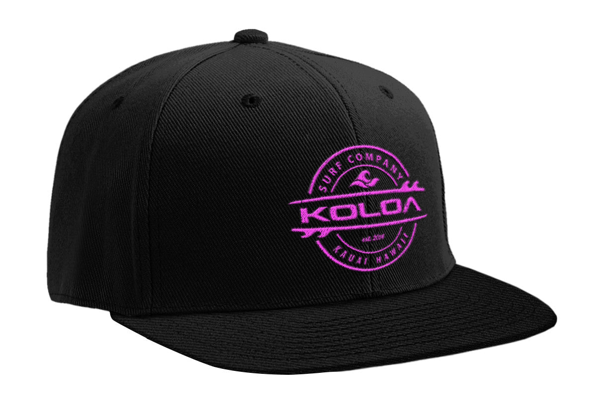 Black With Pink Embroidered Logo