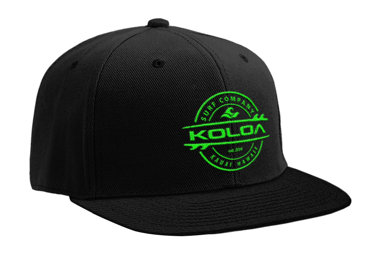 Black With Green Embroidered Logo