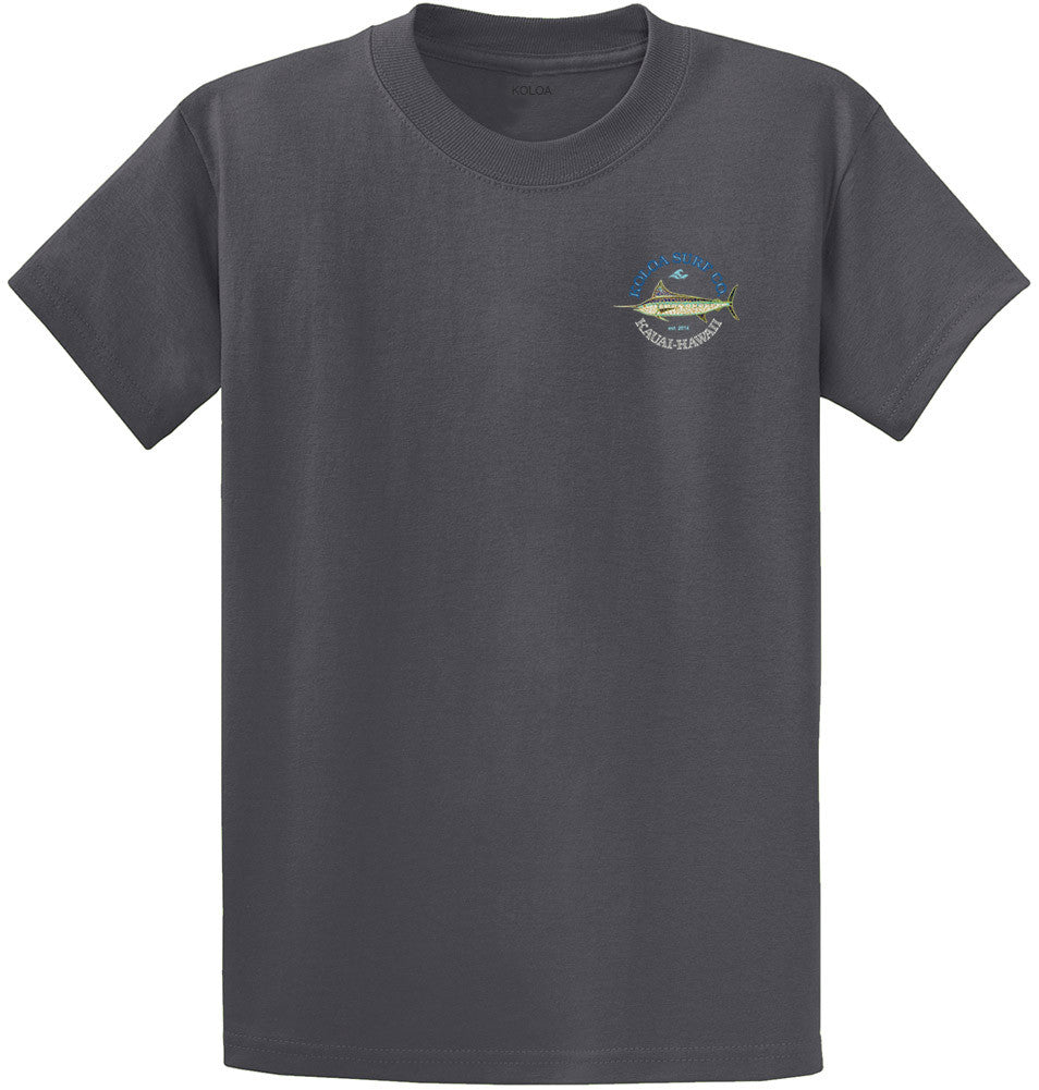 Koloa Mosaic Fish Heavyweight T-Shirt- Charcoal