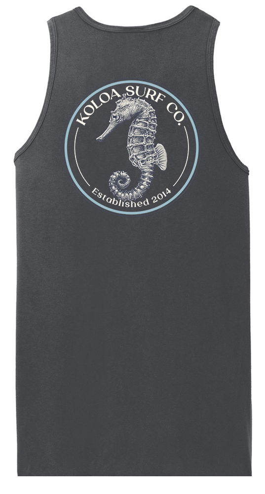 Koloa Seahorse Pigment-Dyed Tank Top - Coal