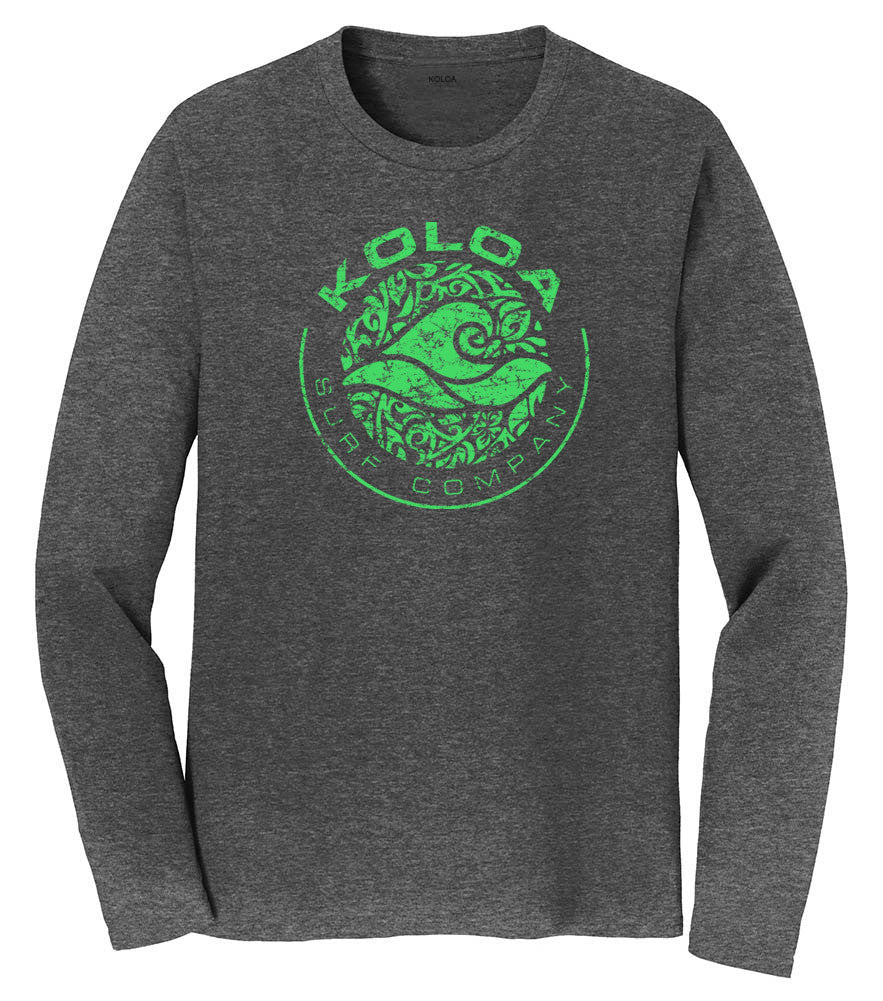 Dark Heather Grey / Green logo