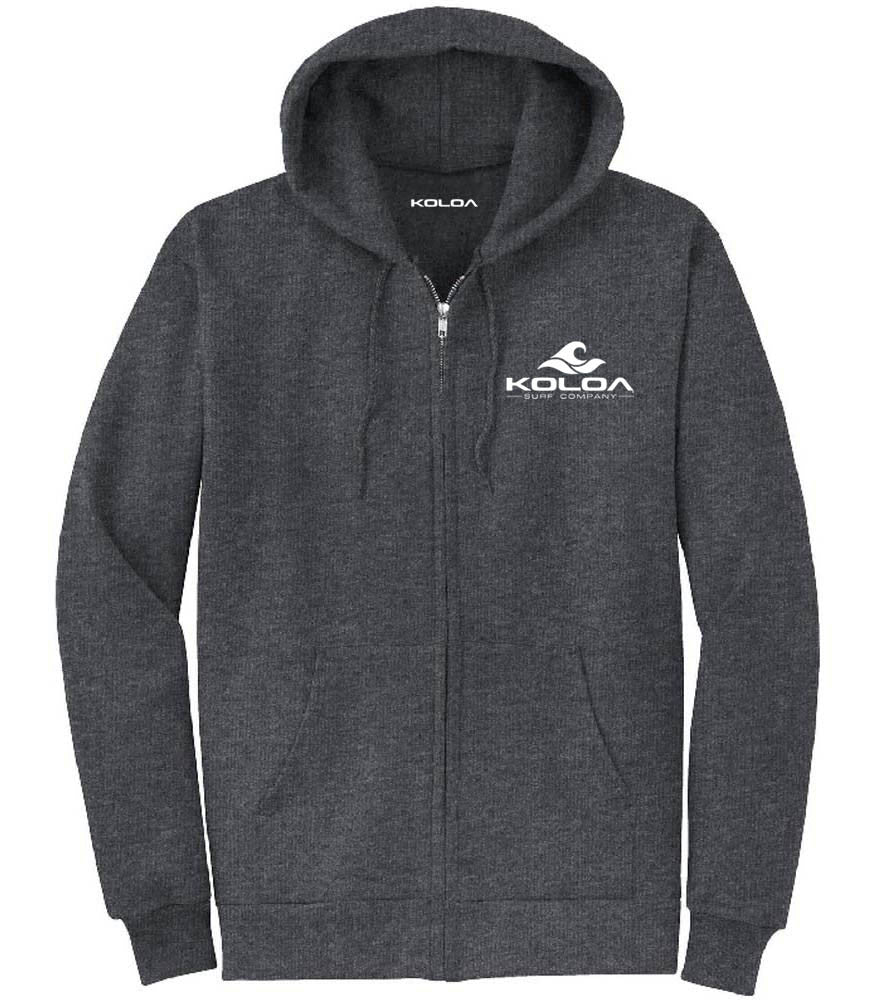 Dark Heather Grey front / White logo