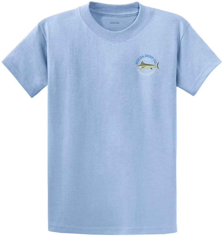 Koloa Mosaic Fish Heavyweight T-Shirt- Light Blue