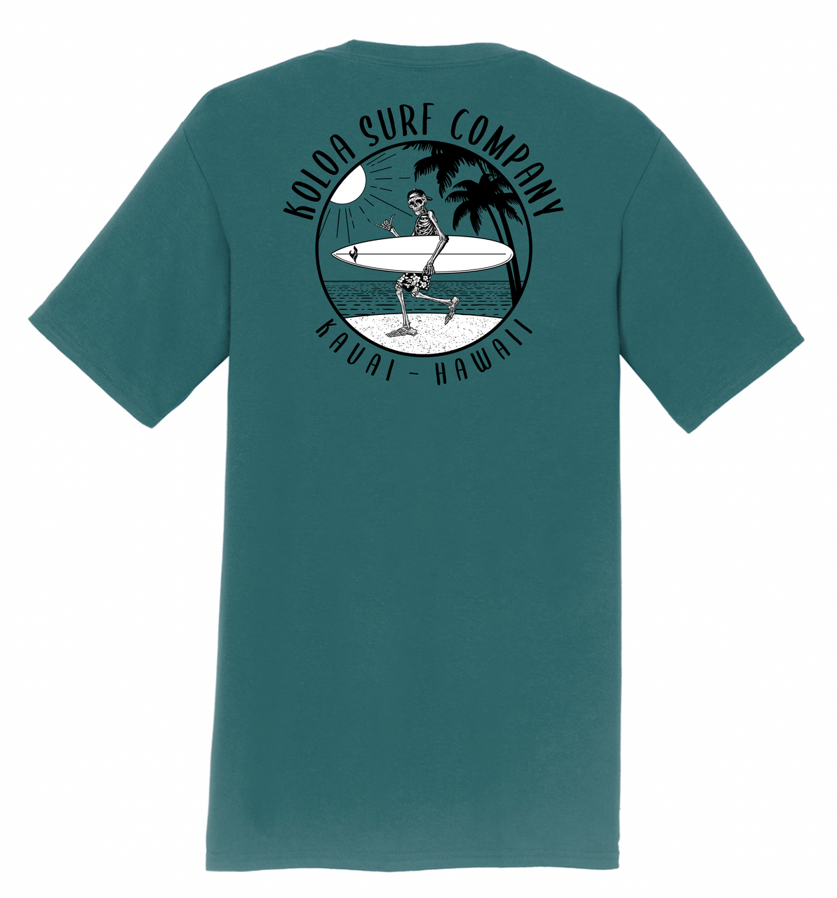 Koloa Skeleton Gone Surfin Lightweight T-Shirt - Marine Green