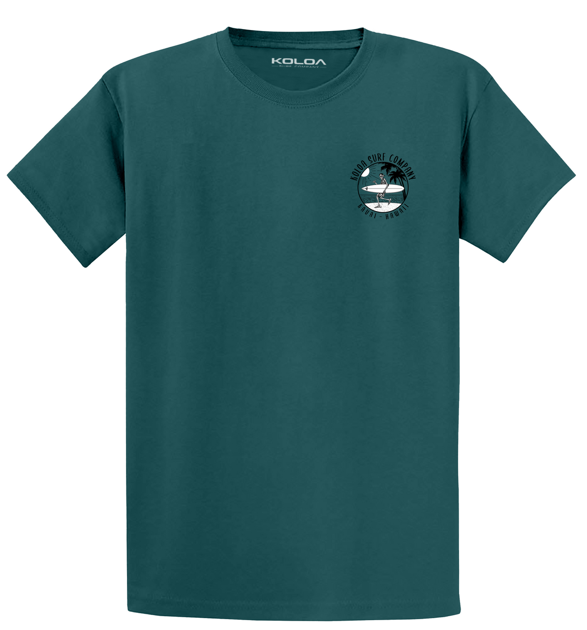 Koloa Skeleton Gone Surfin Lightweight T-Shirt - Marine Green