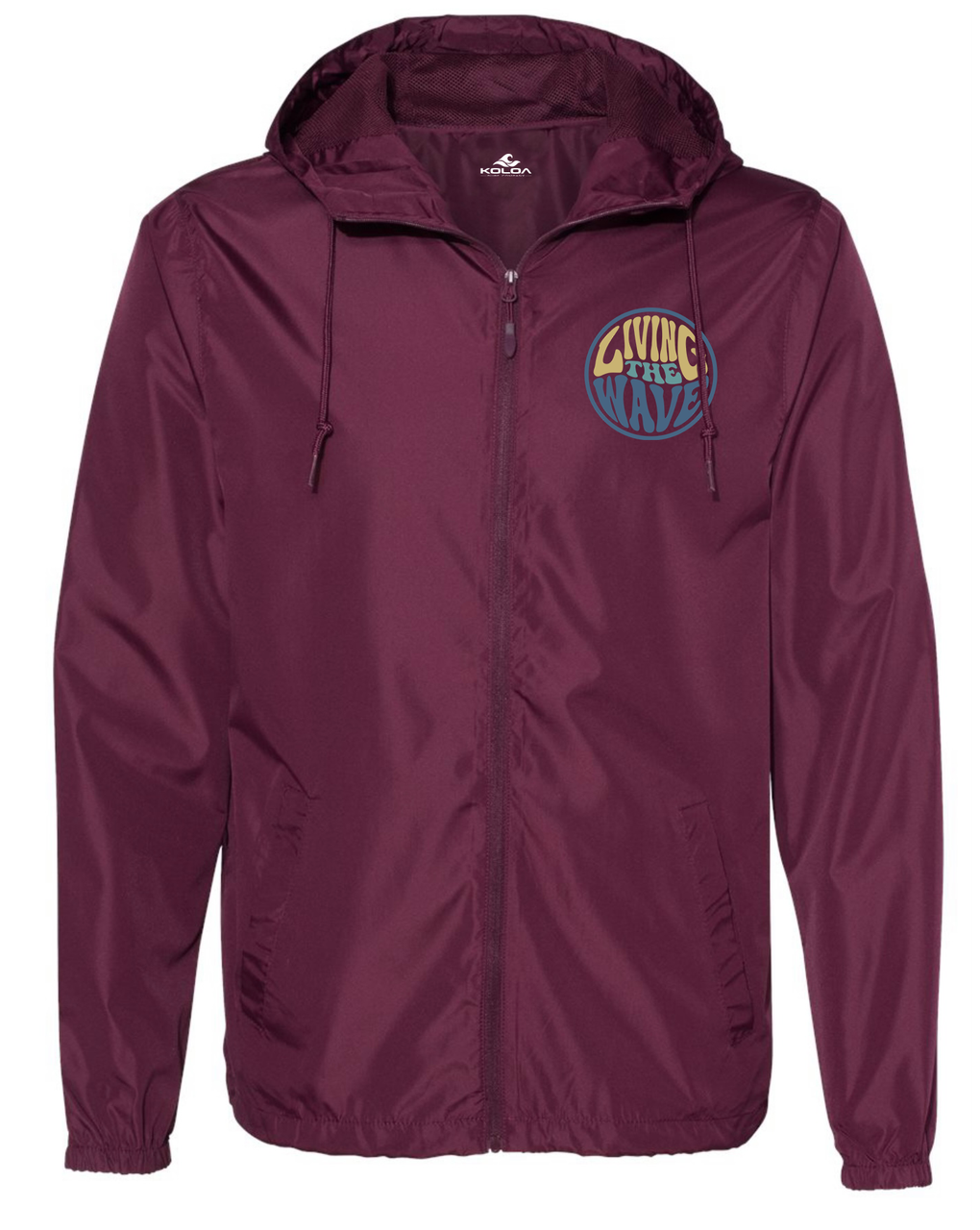 Koloa Anahola Water Resistant Windbreaker - Maroon