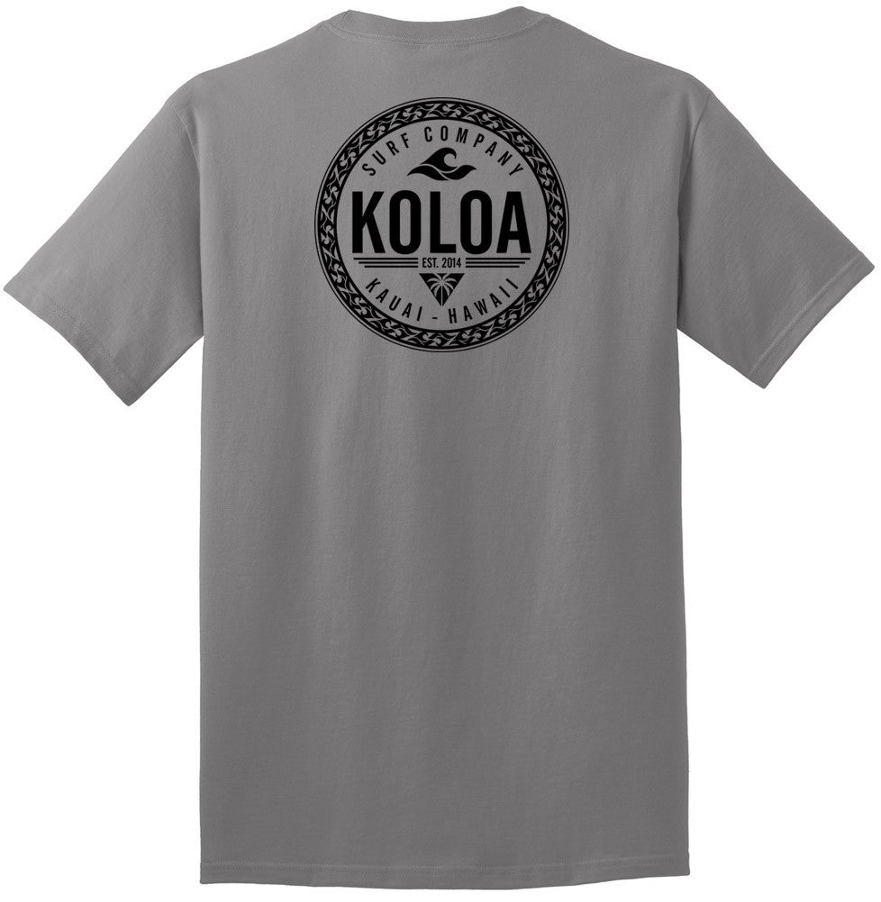 Koloa Round Palm Heavyweight T-Shirt- Medium Grey