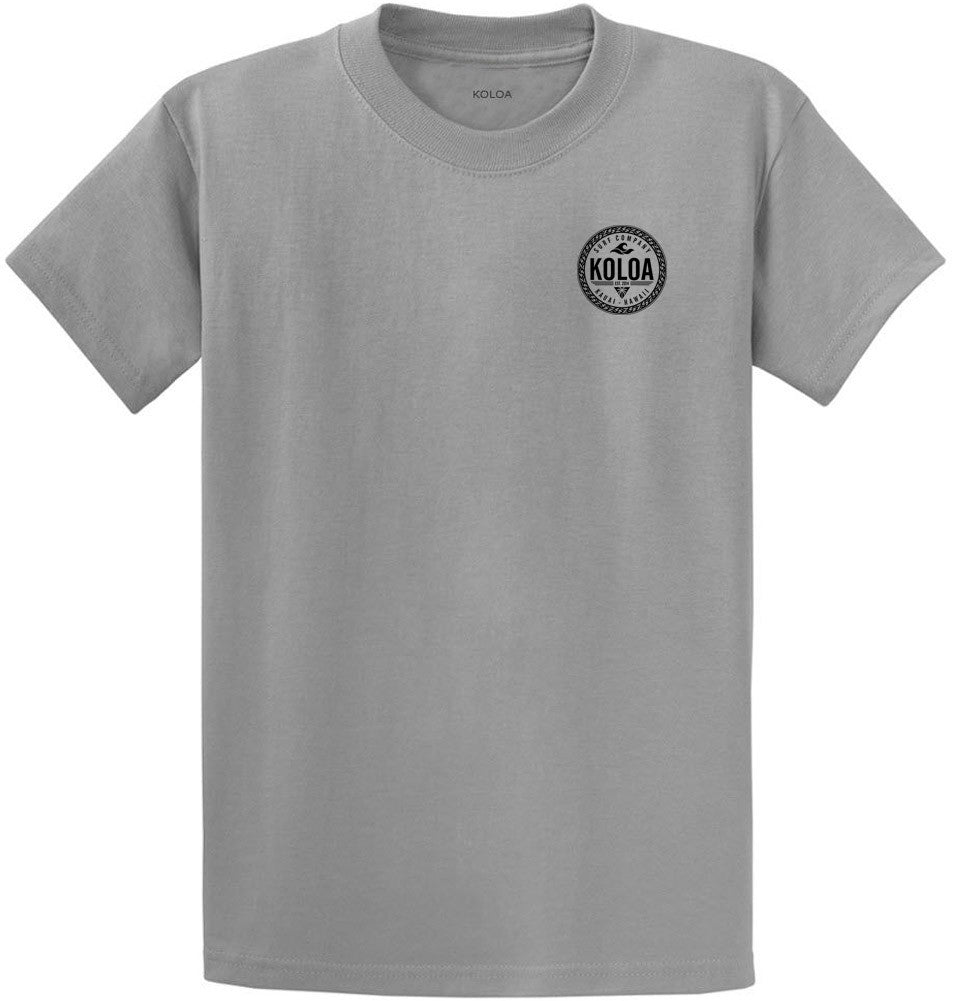 Koloa Round Palm Heavyweight T-Shirt- Medium Grey