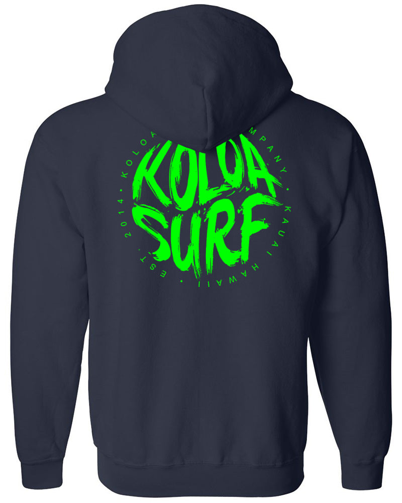 Koloa Brush Logo Tall Zip Hoodie