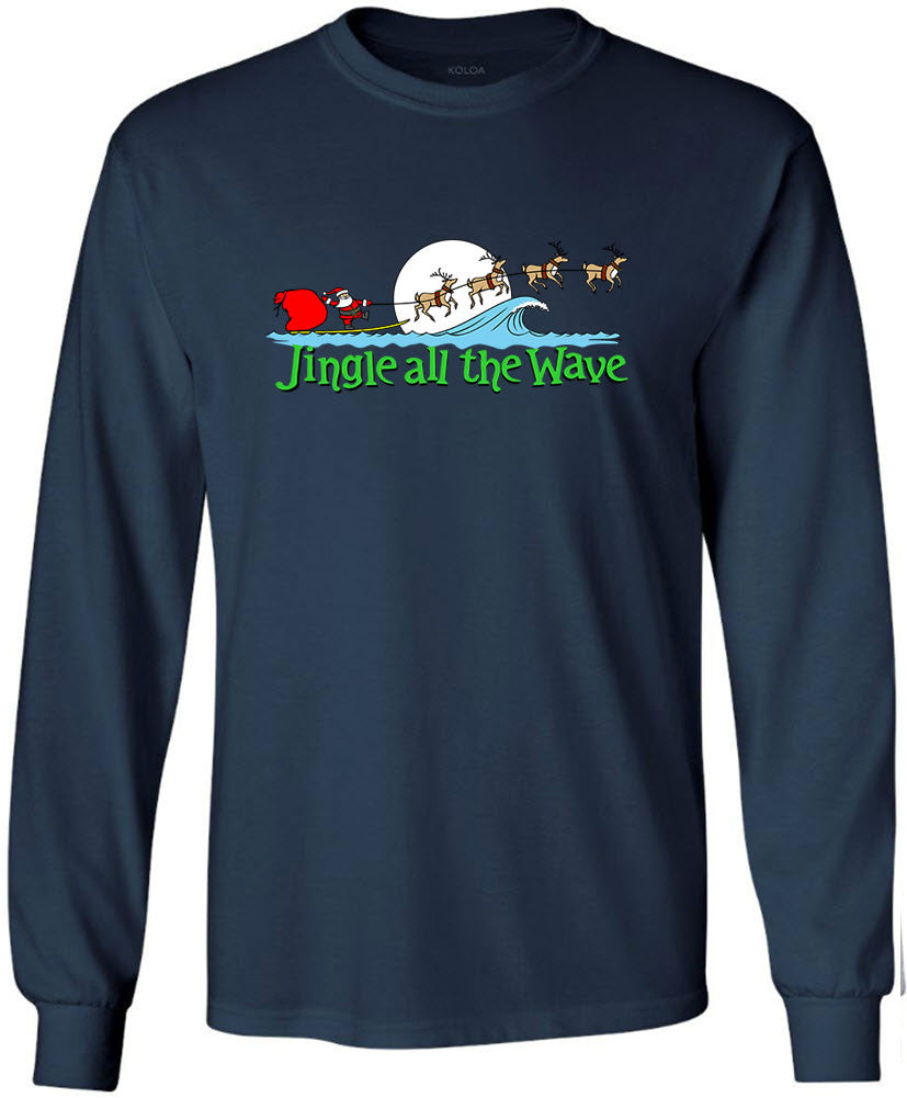 Koloa Jingle All The Wave Long Sleeve T-Shirt- Navy