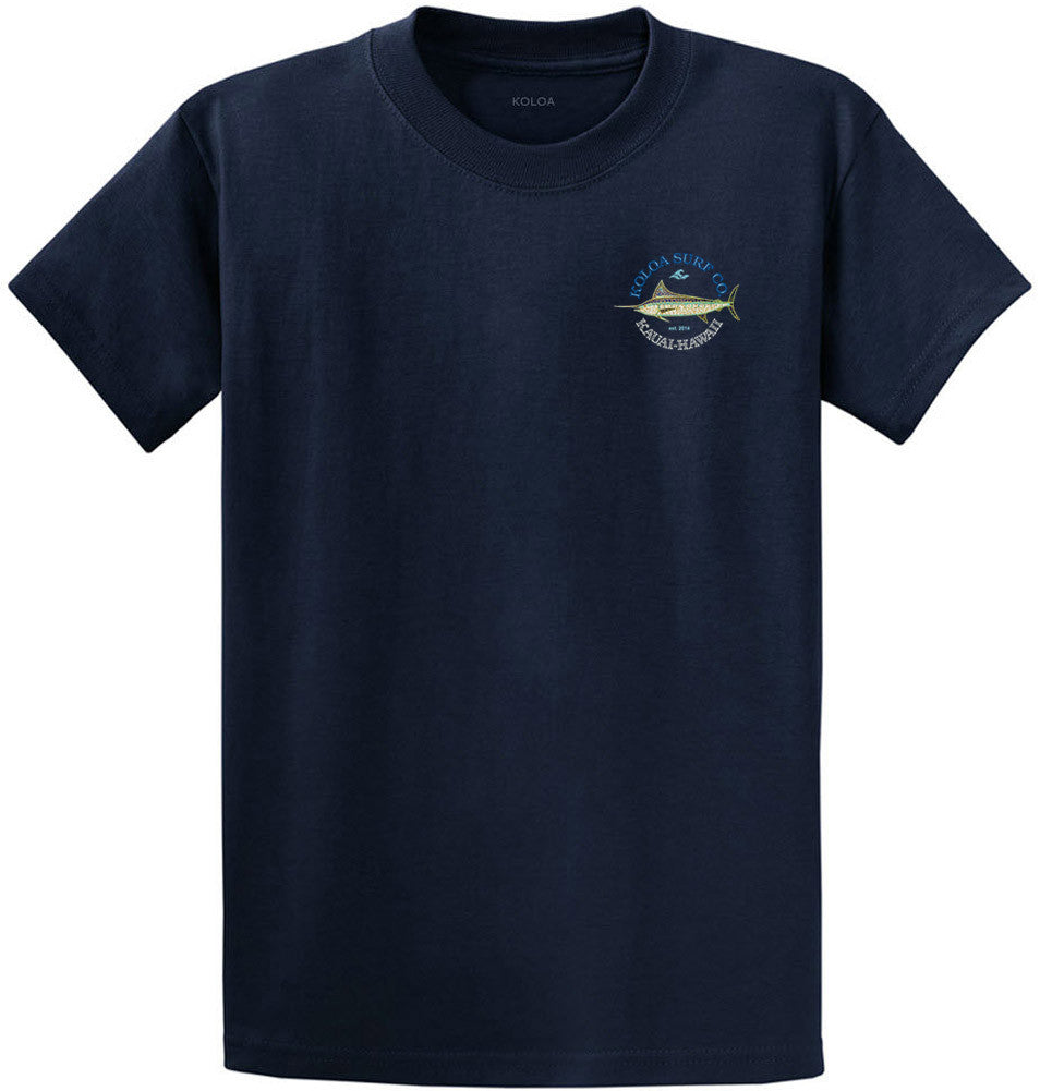 Koloa Mosaic Fish Heavyweight T-Shirt- Navy