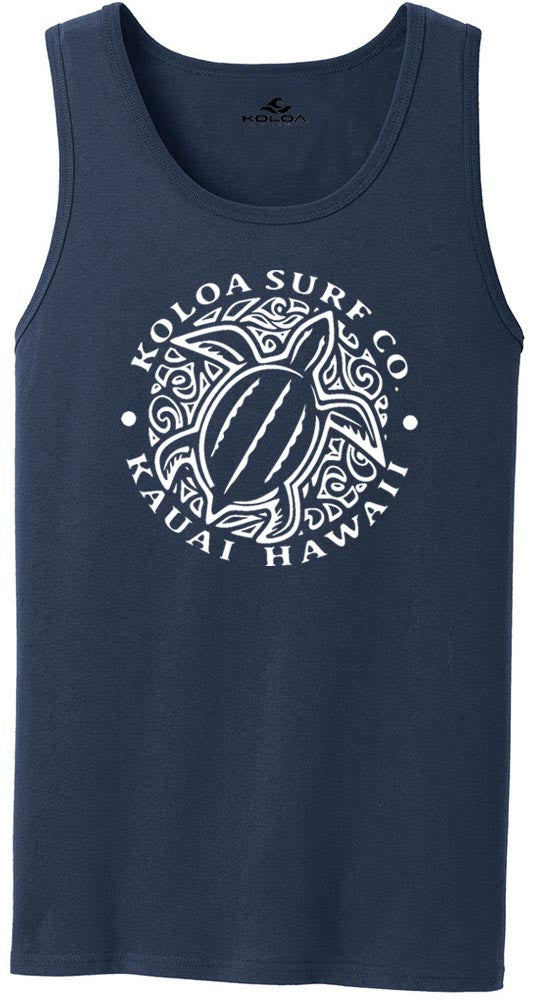 Koloa Hawaiian Honu Turtle Tank Top - Navy/White logo