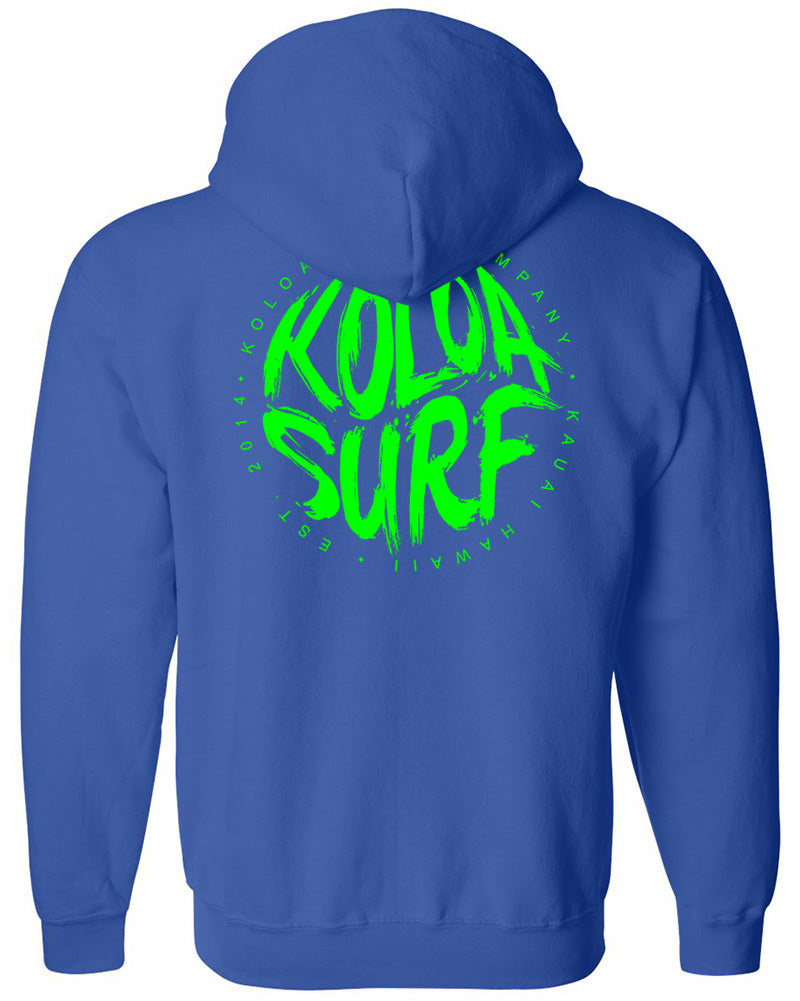 Koloa Brush Logo Tall Zip Hoodie