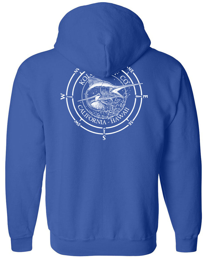 Koloa Black Marlin Tall Zip Hoodie