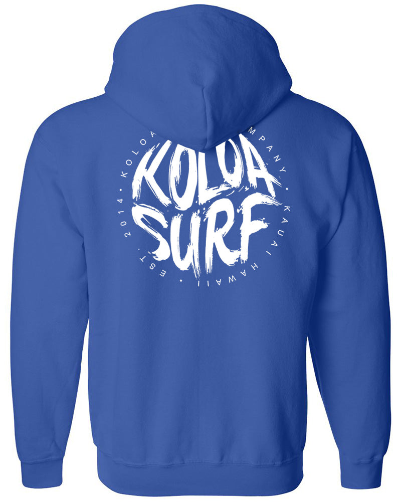 Koloa Brush Logo Tall Zip Hoodie