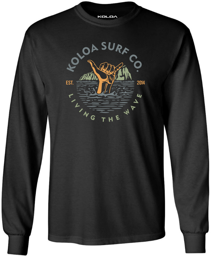 Koloa Shaka Long Sleeve T-Shirt- Black