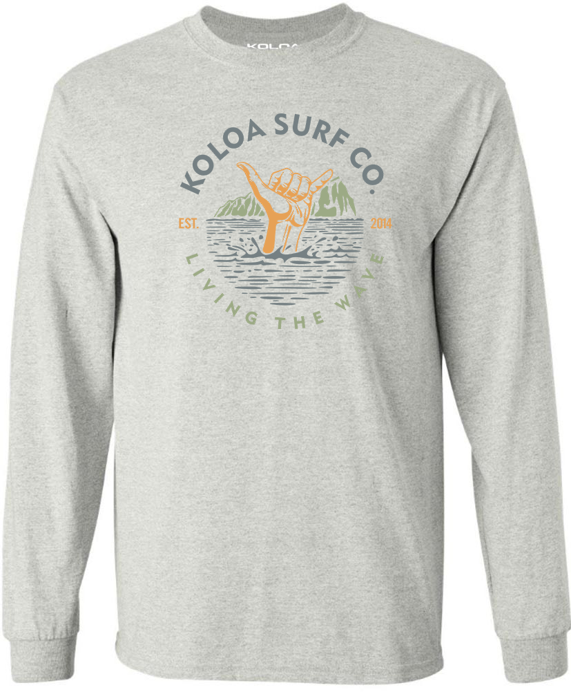 Koloa Shaka Long Sleeve T-Shirt- Ash