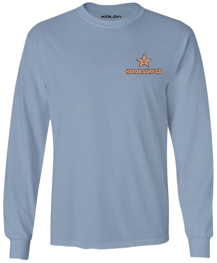 Koloa Starfish Long Sleeve T-Shirt- Stonewashed Blue