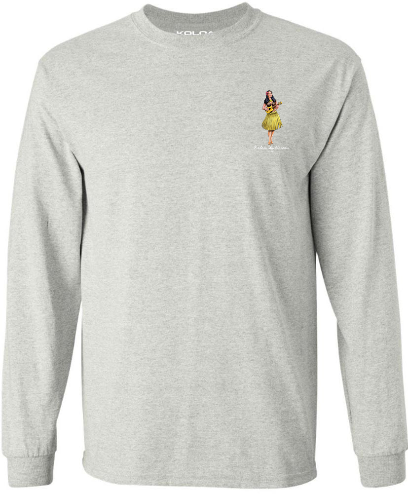 Koloa Hula Barrel Long Sleeve T-Shirt- Ash