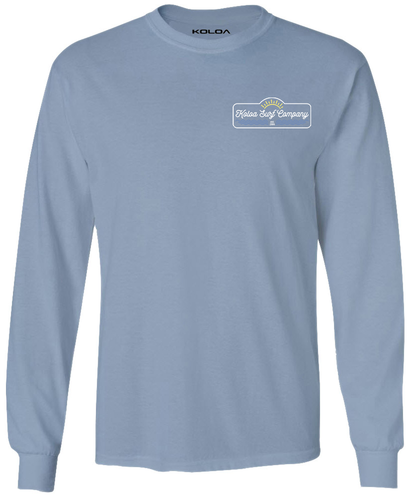 Koloa Original Sun Long Sleeve T-Shirt- Stonewashed Blue