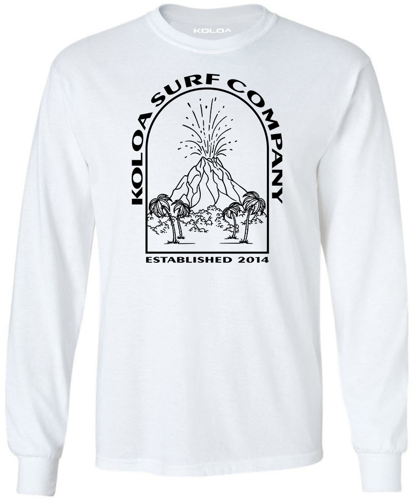 Koloa Volcano Long Sleeve T-Shirt- White