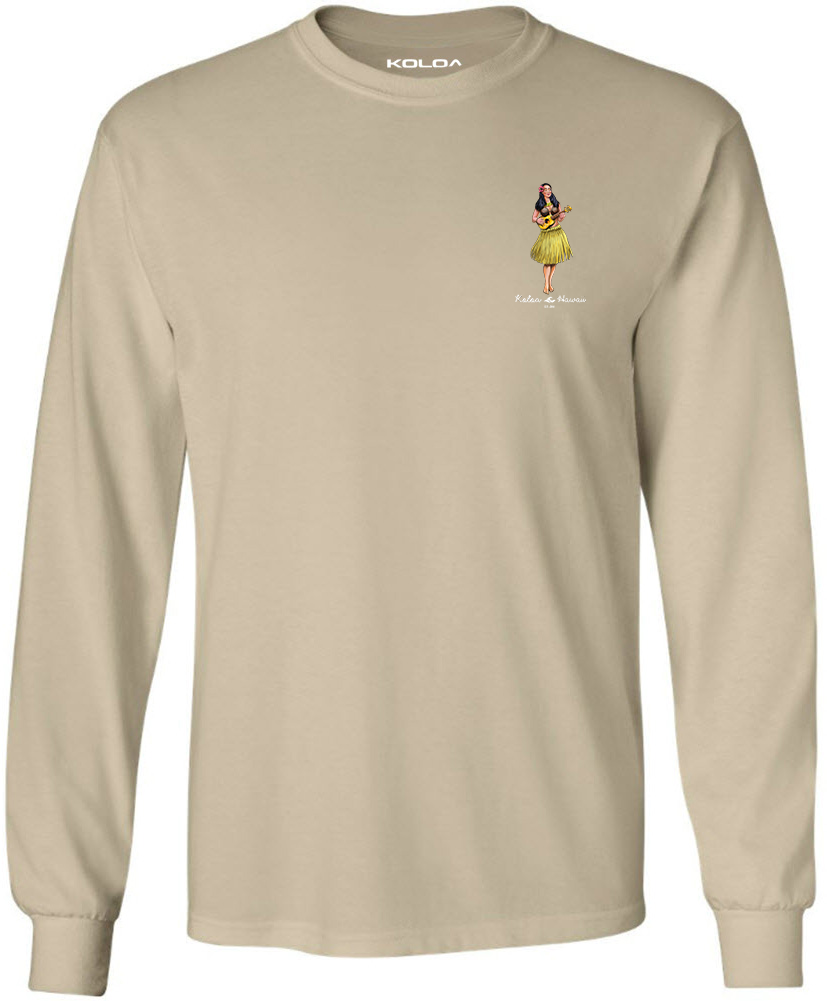 Koloa Hula Barrel Long Sleeve T-Shirt- Sand