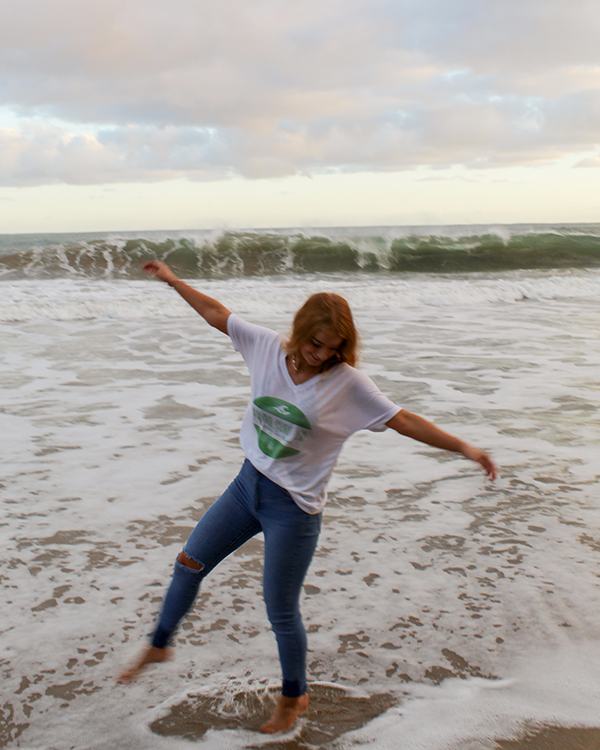 Koloa Kalihiwai Slouchy V-Neck Tee - White