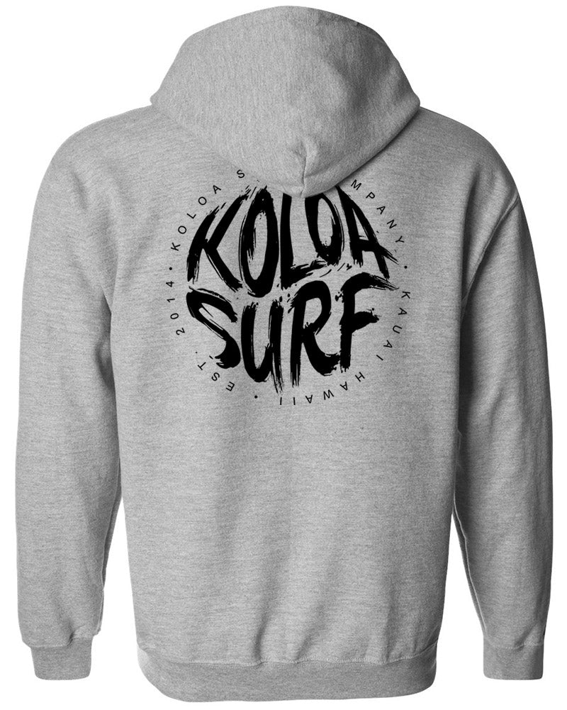 Koloa Brush Logo Full Zip Hoodie