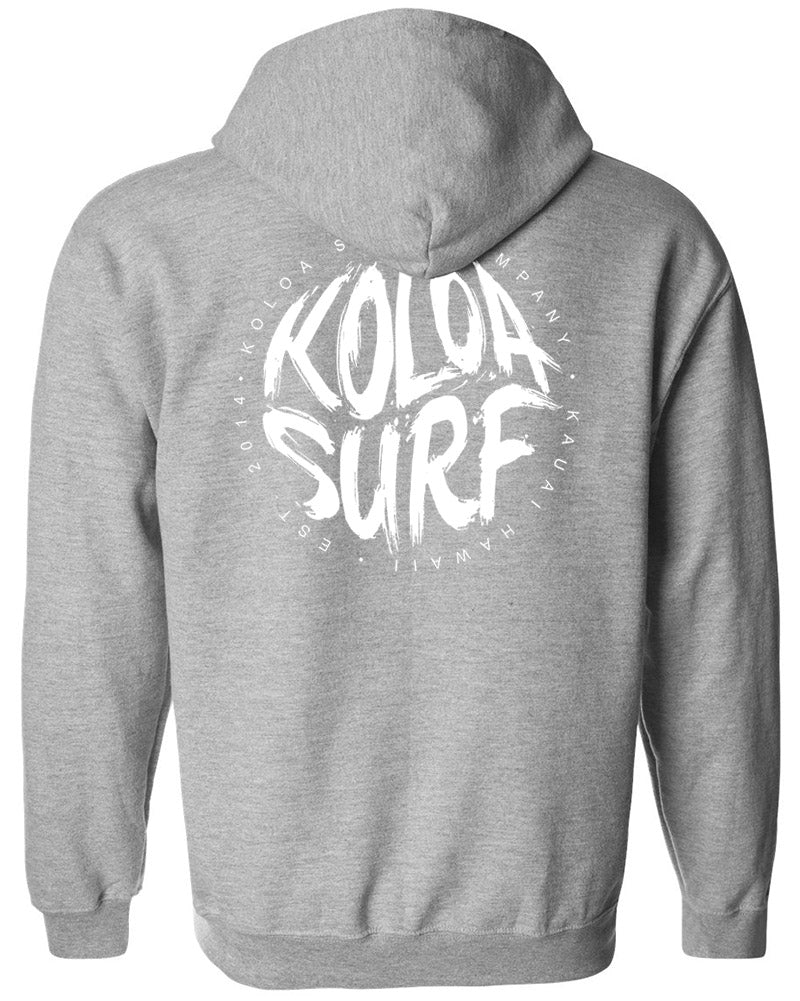 Koloa Brush Logo Full Zip Hoodie