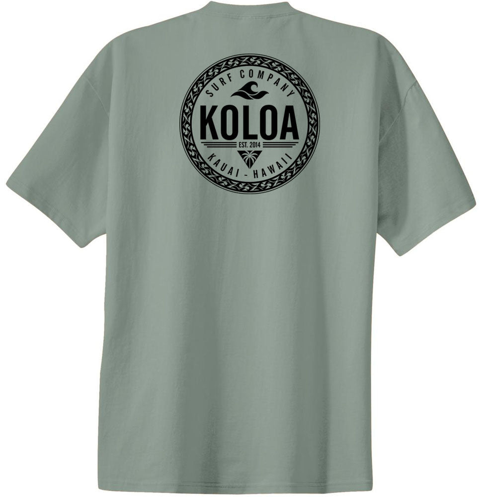 Koloa Round Palm Heavyweight T-Shirt- Stonewashed Green